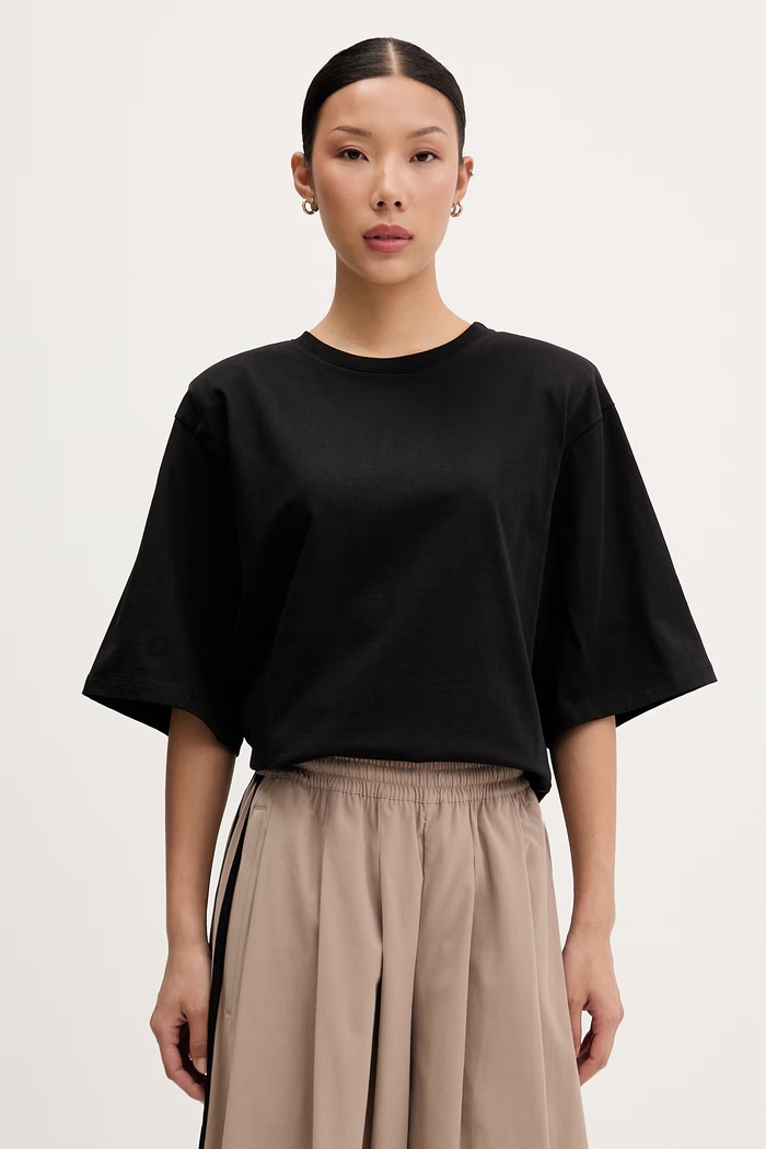 ViCOLO tricou pentru femei din bumbac negru UAB0006