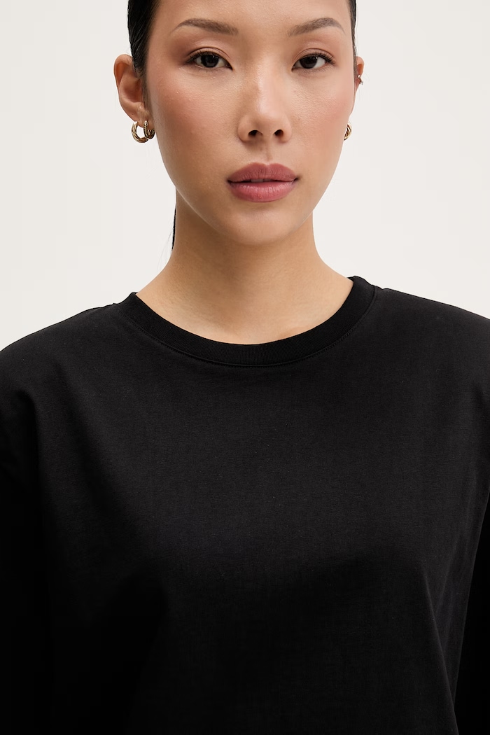 ViCOLO tricou pentru femei din bumbac negru UAB0006