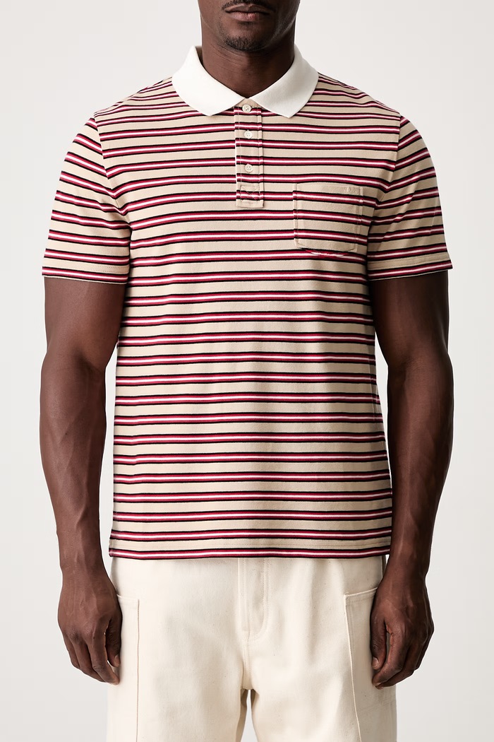 A.P.C. polo bawełniane męskie COHMZ.H26565 beżowy