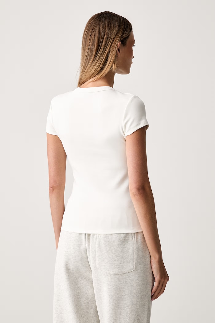 Abbigliamento Le Privé t-shirt da donna in cotone con elastan BABY T-SHIRT BLANC LP00546 bianco