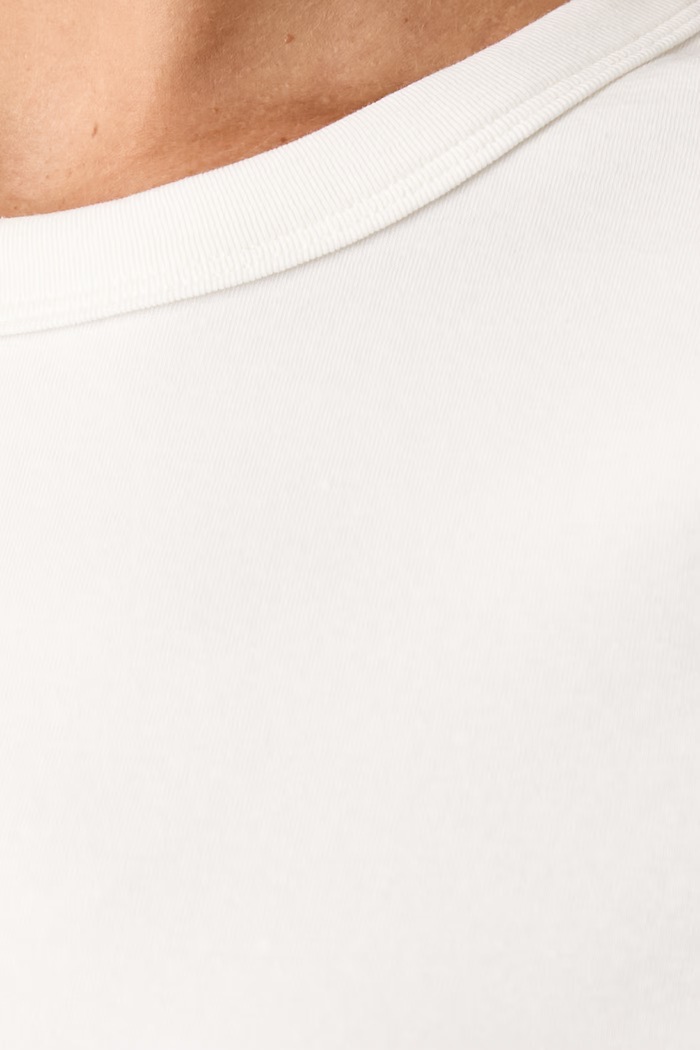 Le Privé T-shirt damski bawełniany z elastanem BABY T-SHIRT BLANC LP00546 biały