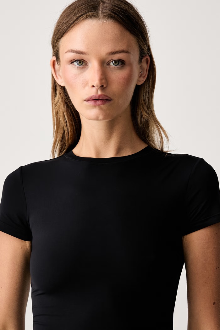 Le Privé T-shirt damski SOFTSKIN TOP czarny LP00730