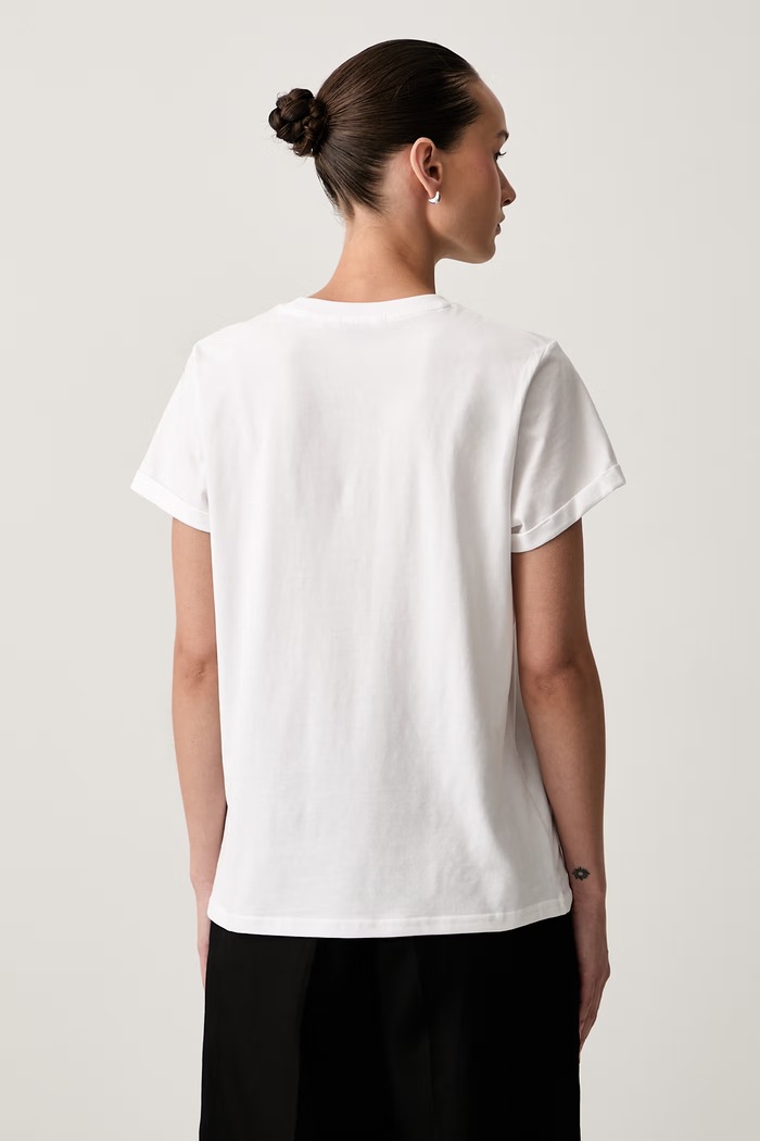 Odzież U.S. Polo Assn. T-shirt damski bawełniany Crew Neck Pocket WUP1576 biały