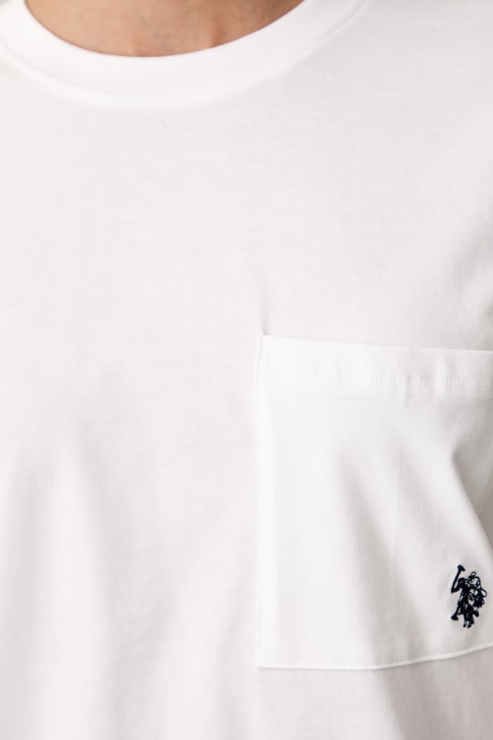 U.S. Polo Assn. T-shirt damski bawełniany Crew Neck Pocket WUP1576 biały