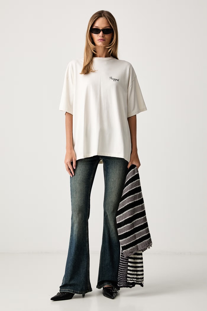 The Ragged Priest T-shirt damski bawełniany RPSS261048JS beżowy SS26