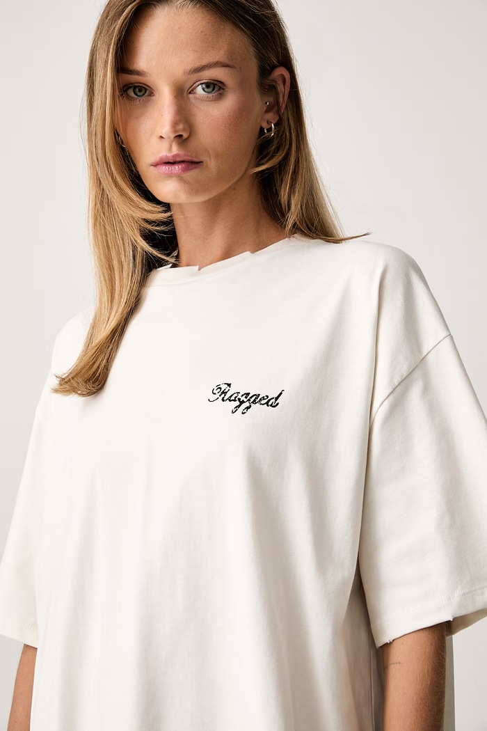 The Ragged Priest T-shirt damski bawełniany beżowy RPSS261048JS
