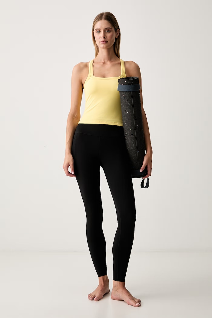 JOYINME top do jogi damski cross.back.top żółty SS26