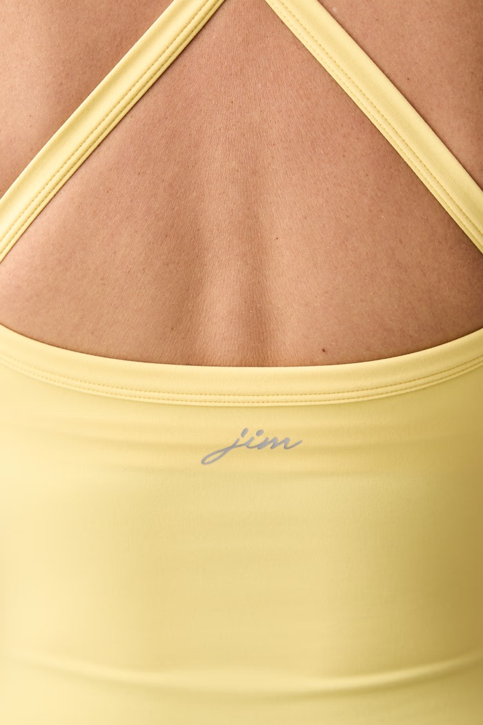 JOYINME top do jogi damski cross.back.top żółty