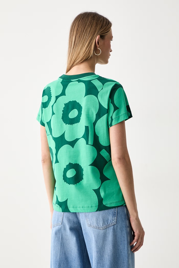 Odzież Marimekko T-shirt damski bawełniany 095516 zielony