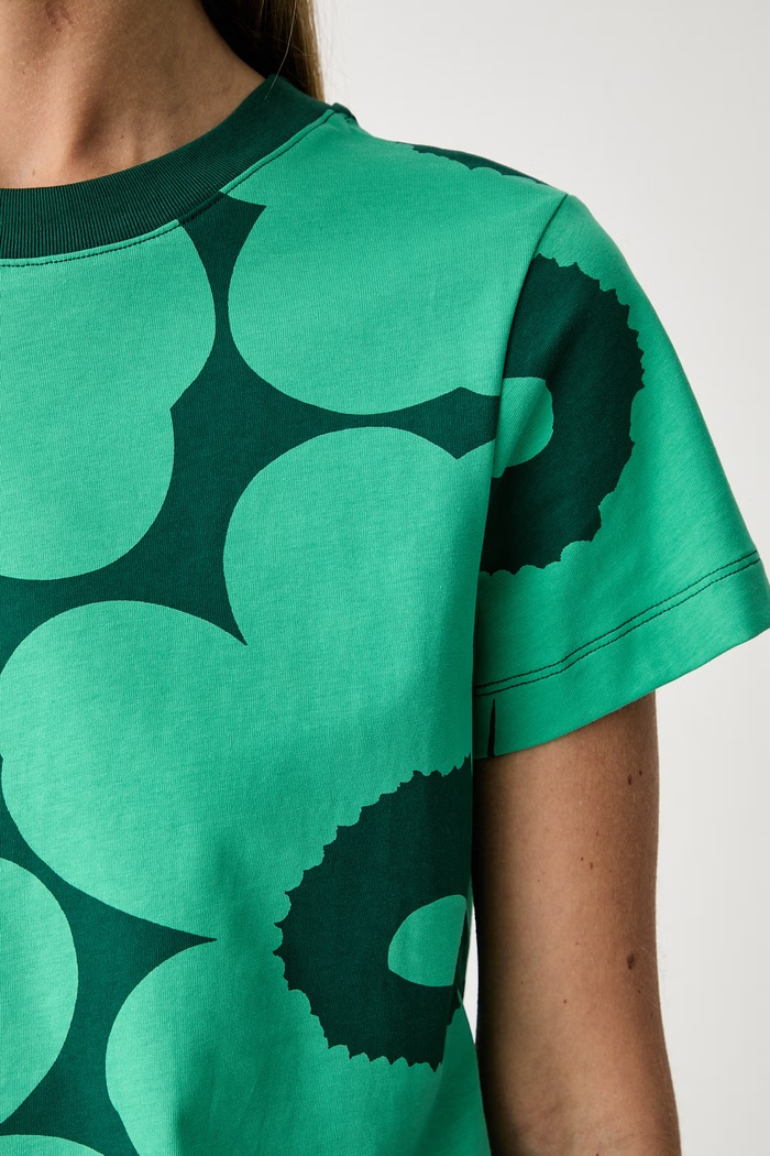 Marimekko T-shirt damski bawełniany 095516 zielony