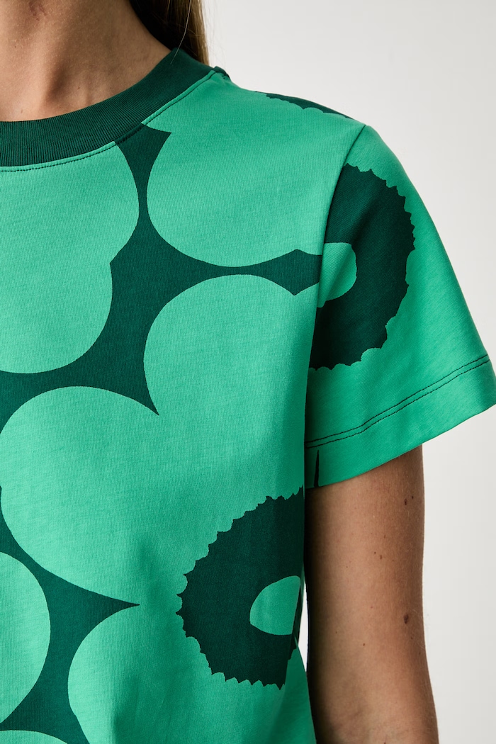 Marimekko T-shirt damski bawełniany 095516 zielony