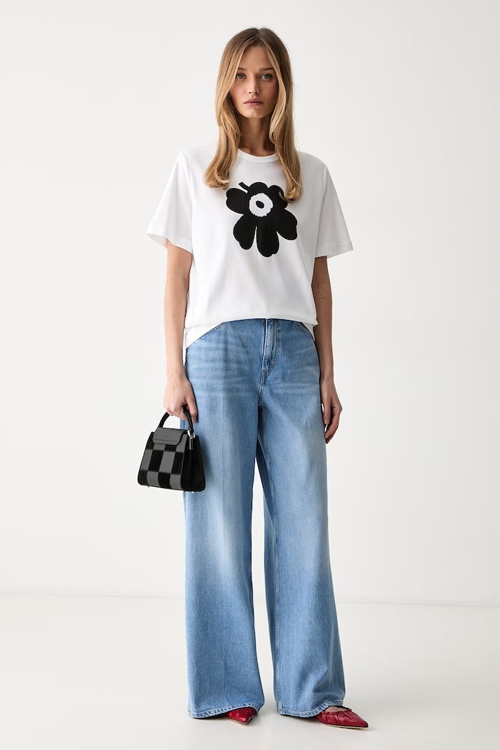 Marimekko T-shirt damski bawełniany 094087 biały SS26