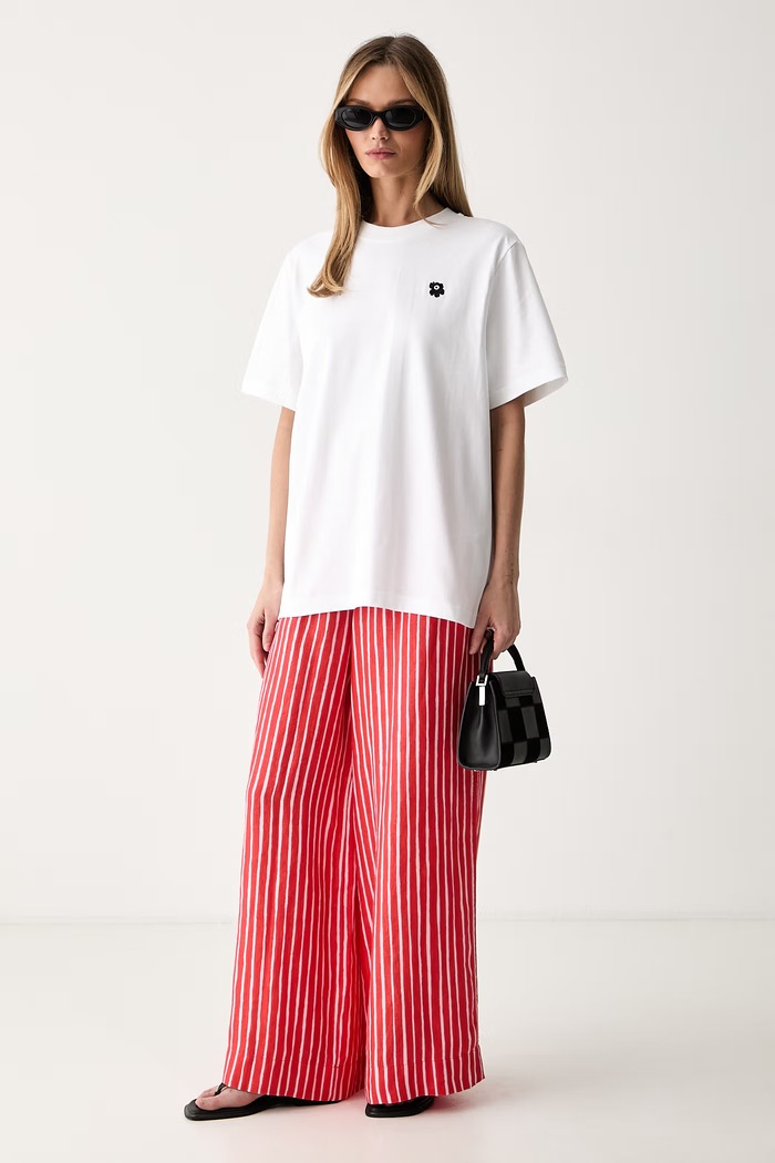 Marimekko T-shirt damski bawełniany 094088 biały SS26