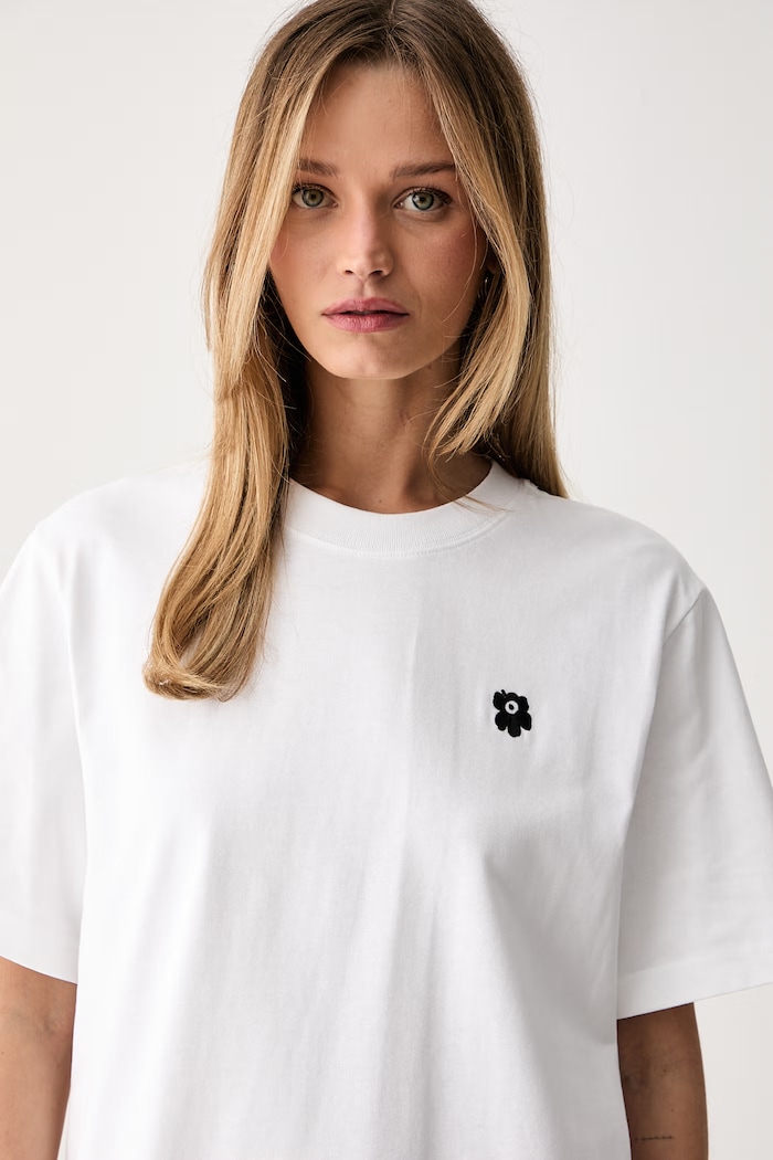 Marimekko T-shirt damski bawełniany biały 094088