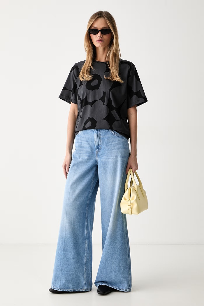 Marimekko T-shirt damski bawełniany 094695 czarny SS26