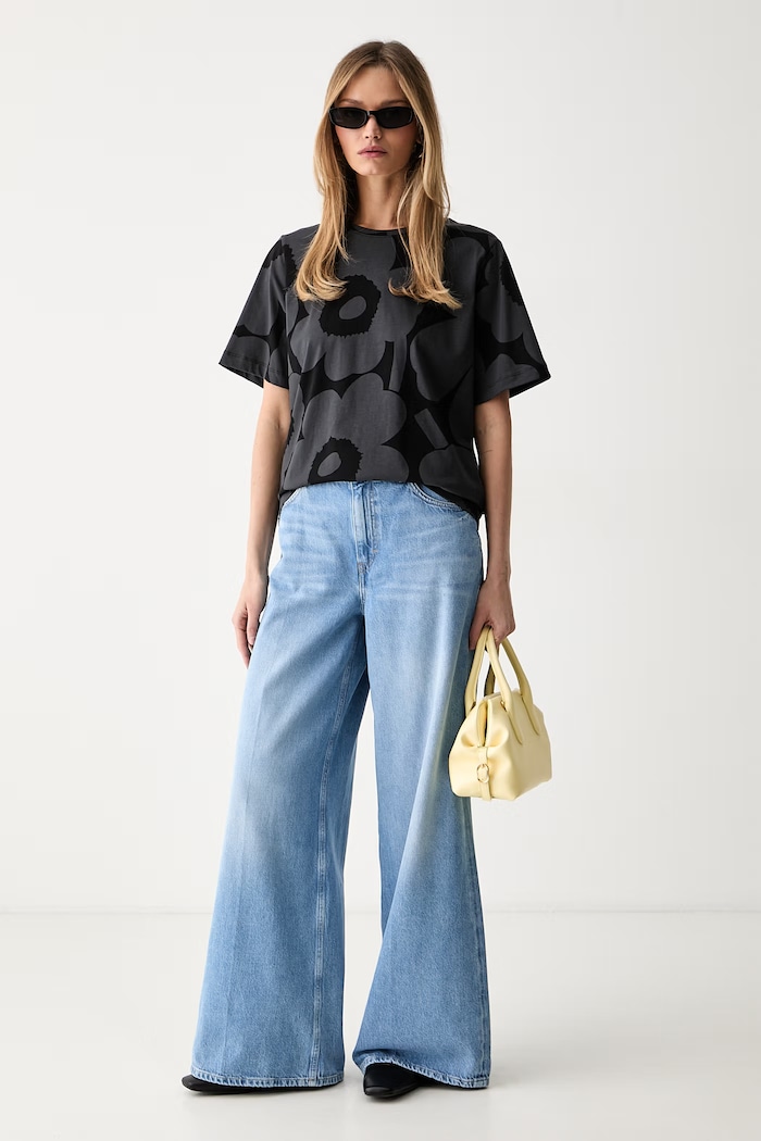 Marimekko T-shirt damski bawełniany 094695 czarny SS26