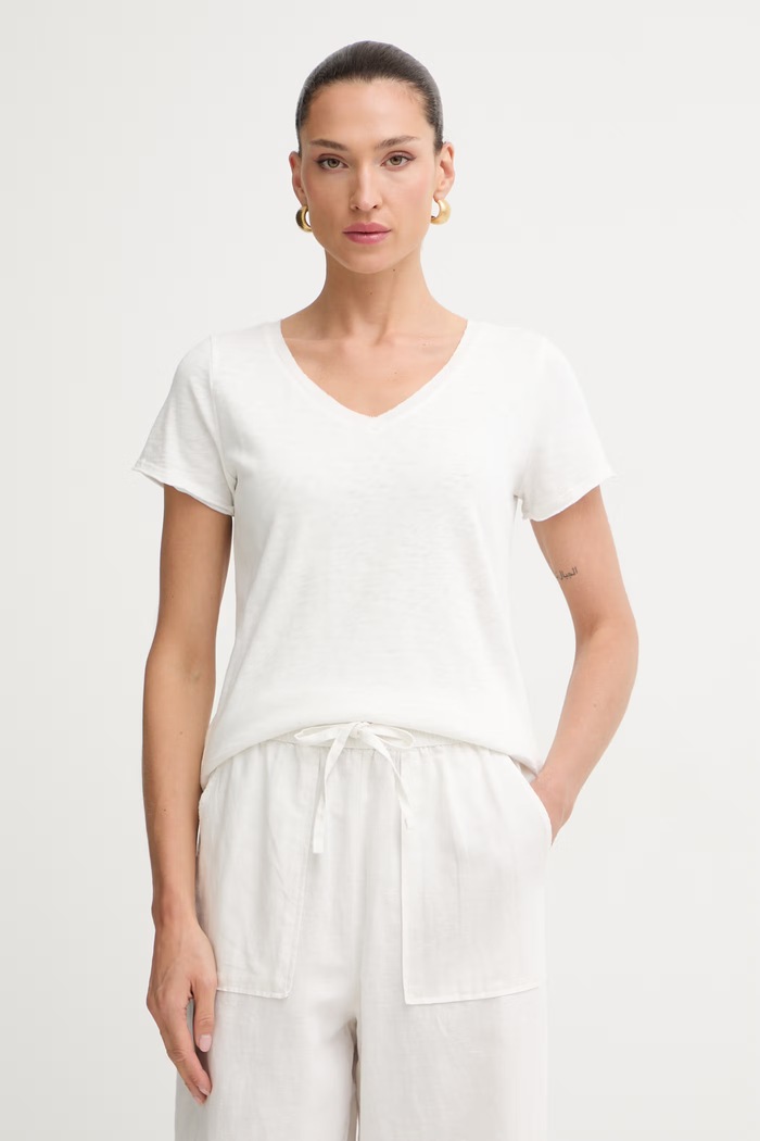 Marc O'Polo T-shirt damski bawełniany biały 5000006280