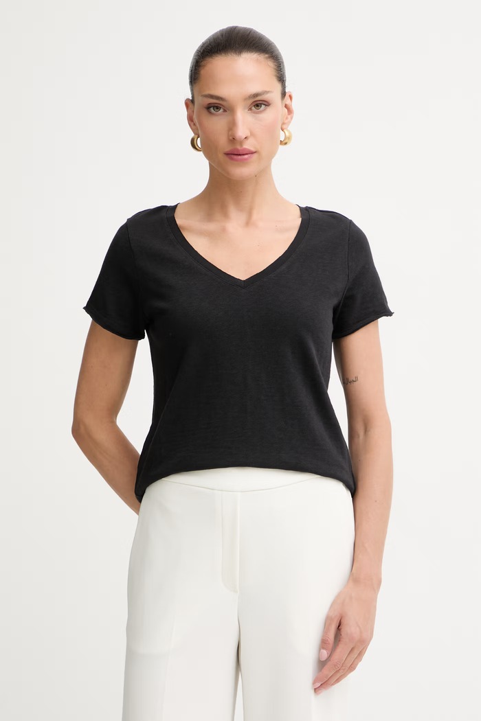 Marc O'Polo T-shirt damski bawełniany czarny 5000006280