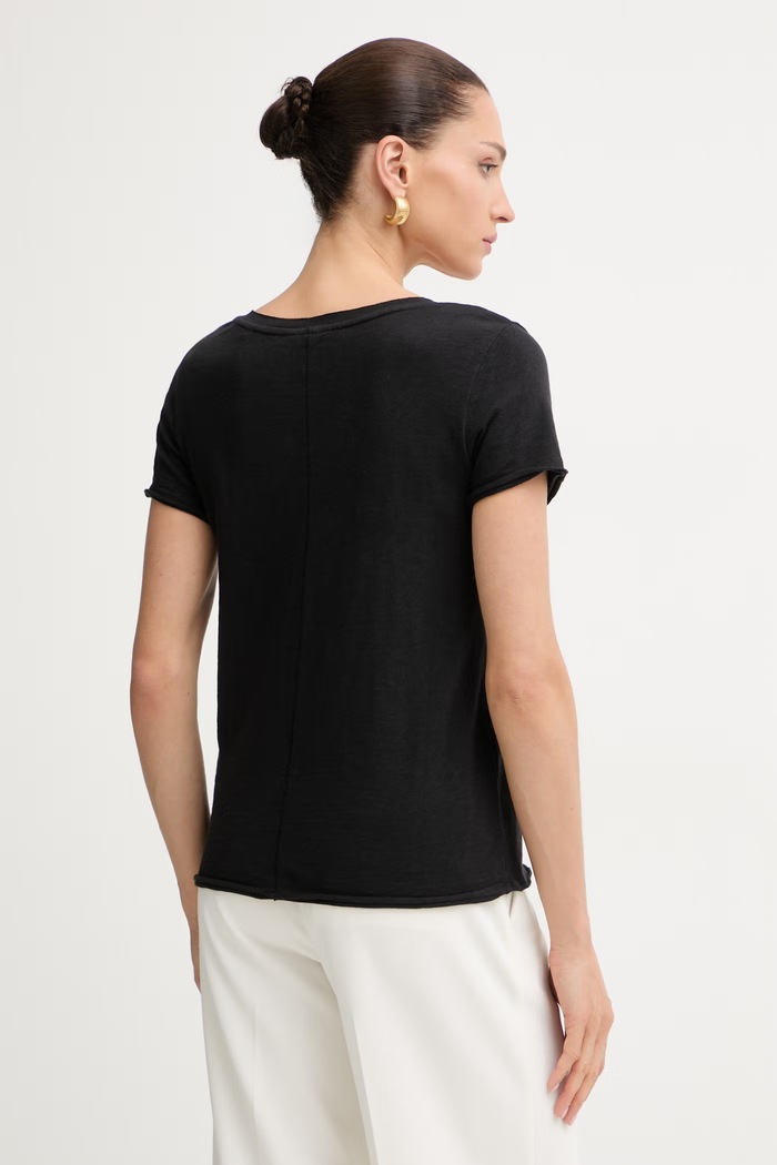 Odzież Marc O'Polo T-shirt damski bawełniany 5000006280 czarny
