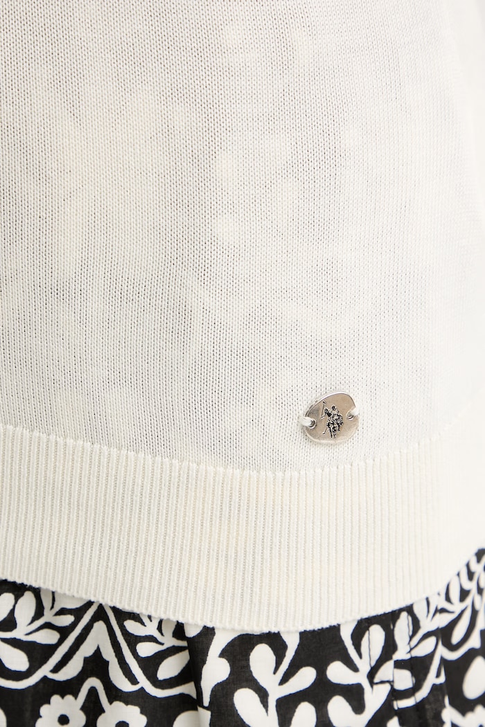 U.S. Polo Assn. pulover bez rukava za žene od viskoze Mock Neck Sleeveless WUP1370 bež