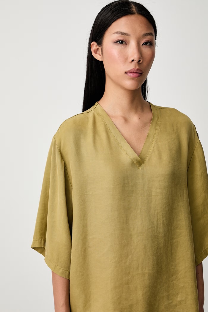 ViCOLO T-shirt oversize da donna in lyocell verde TAB0571