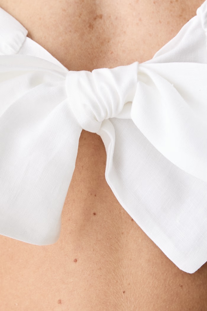 ViCOLO top damski lniany TAB0536 biały
