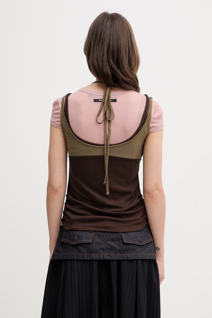 Ρούχα Andersson Bell Upside-down Layered t-shirt με lyocell γυναικείο atb1557w πράσινο