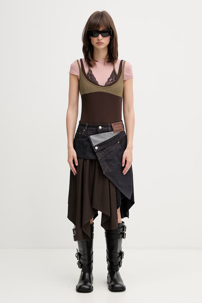 Andersson Bell Upside-down Layered t-shirt με lyocell γυναικείο atb1557w πράσινο