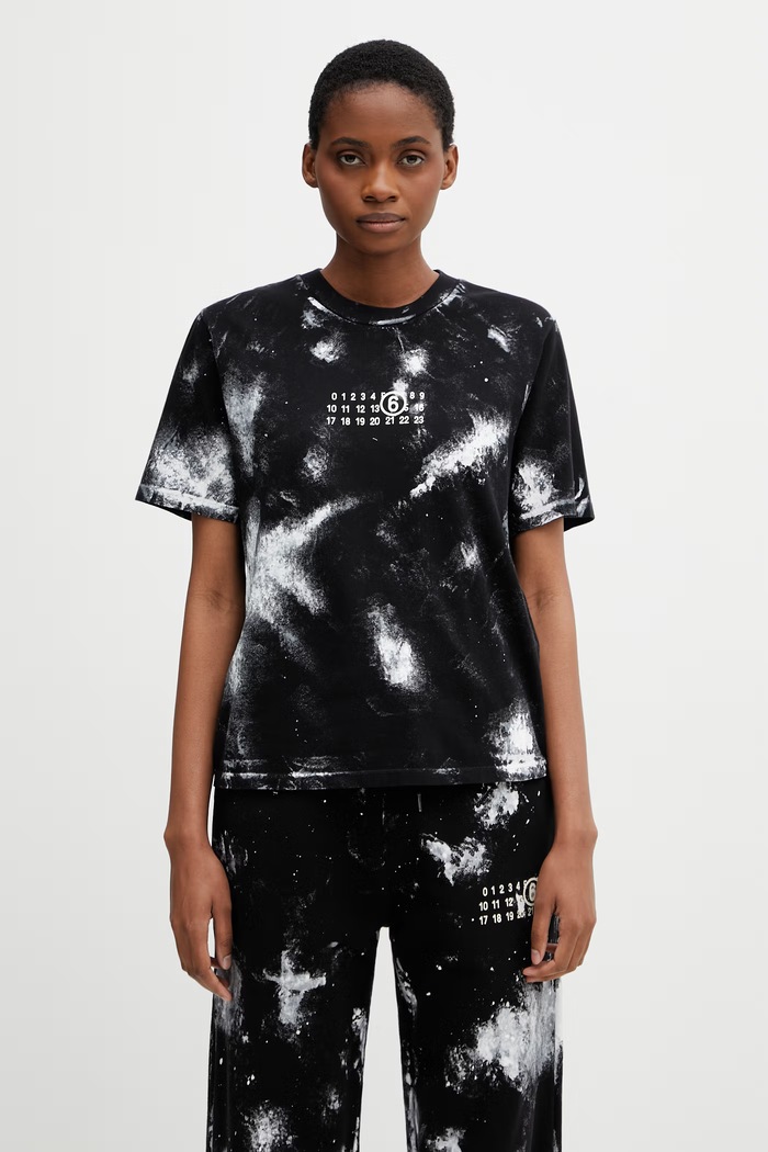 MM6 Maison Margiela T-shirt damski bawełniany czarny S62GD0217.M20048