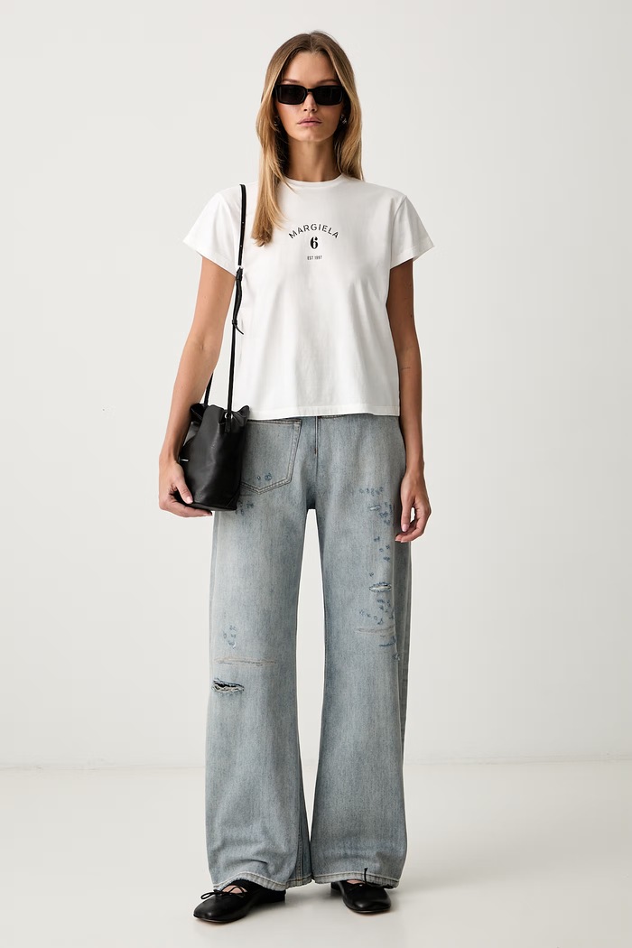 MM6 Maison Margiela tričko dámské bavlněné S62GD0216.M20048 bílá SS26