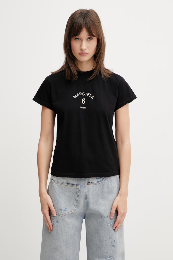 MM6 Maison Margiela t-shirt da donna in cotone nero S62GD0216.M20048