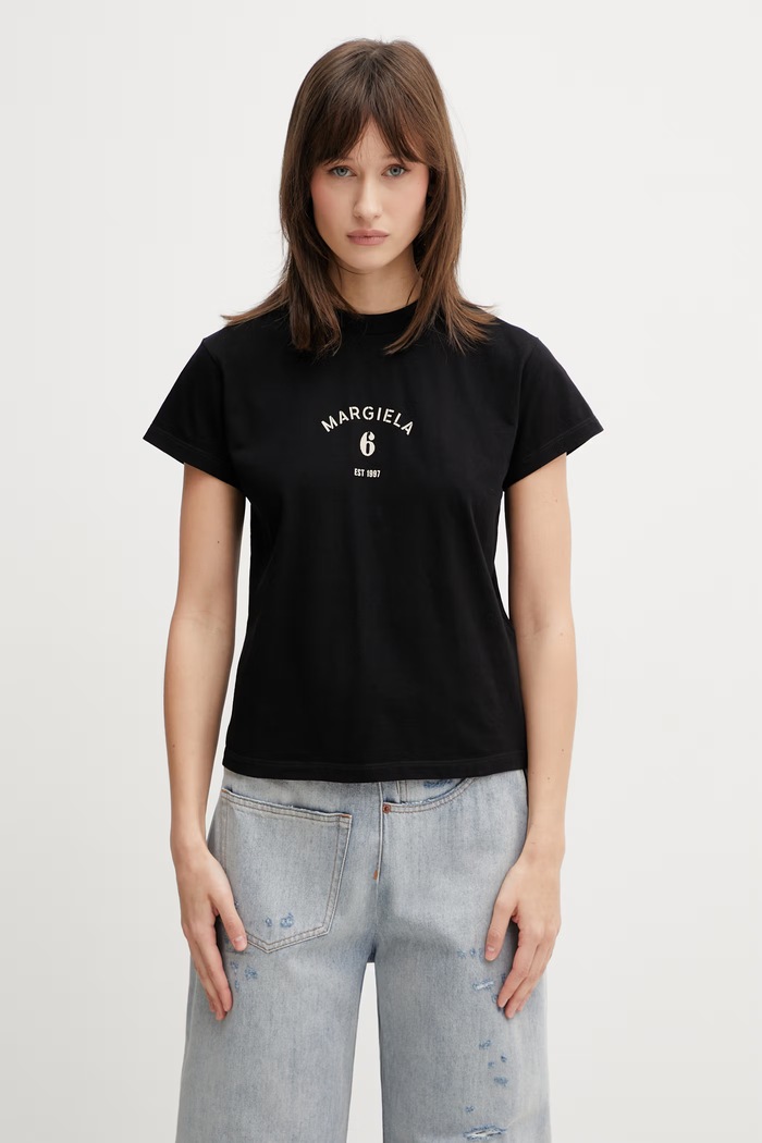 MM6 Maison Margiela t-shirt in cotone da donna nero S62GD0216.M20048
