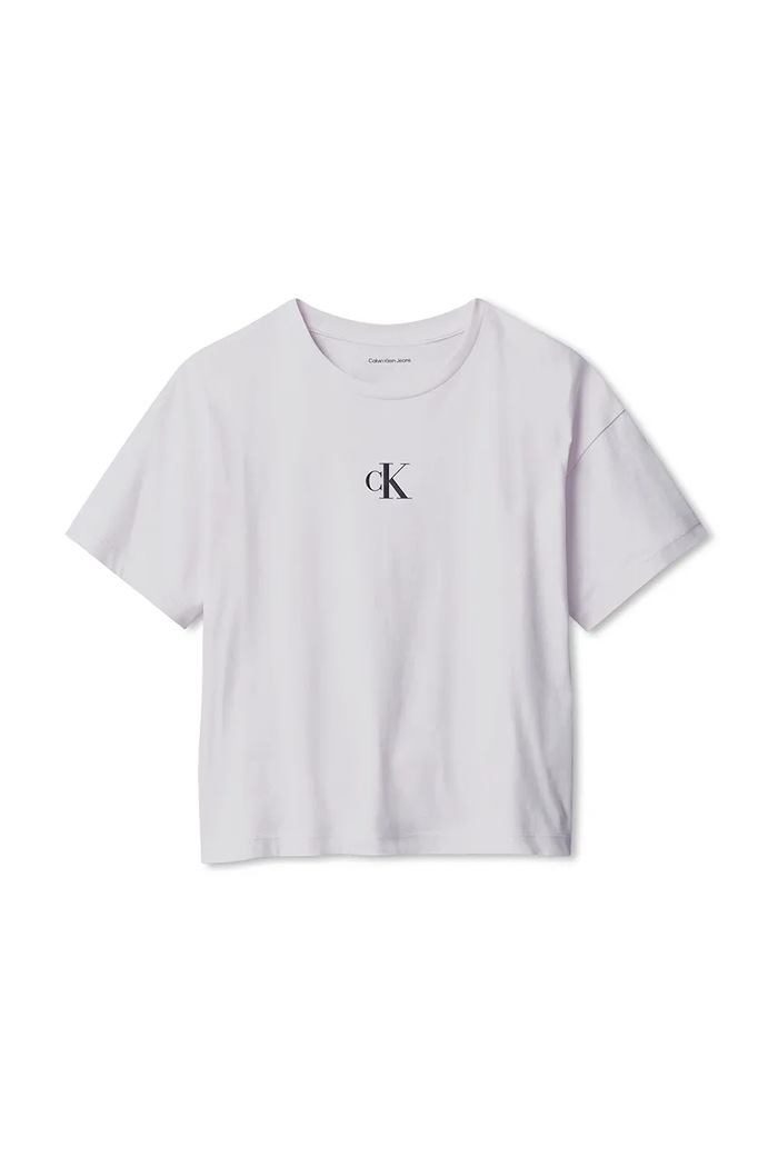 Detské bavlnené tričko Calvin Klein Jeans IG0IG02136.128.176.PPY2 ružová SS26