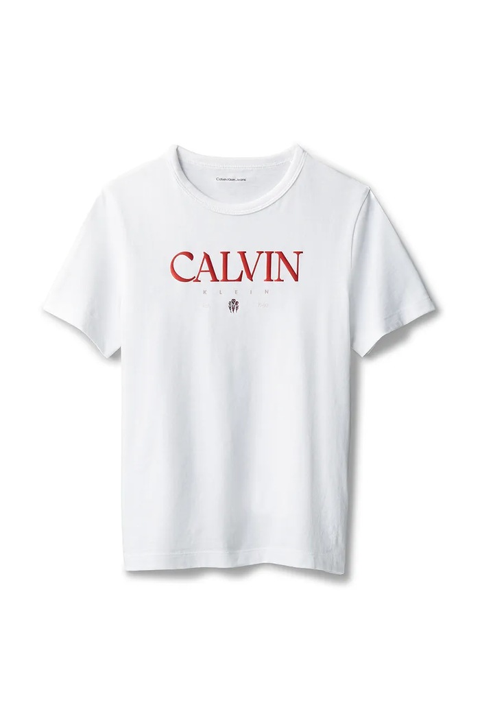 Detské bavlnené tričko Calvin Klein Jeans IG0IG03060.128.176.PPY2 biela SS26
