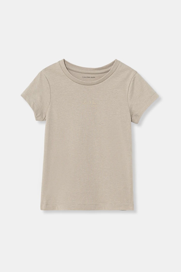 Calvin Klein Jeans t-shirt bawełniany dziecięcy bawełna beżowy IG0IG03061.104.116.PPY2