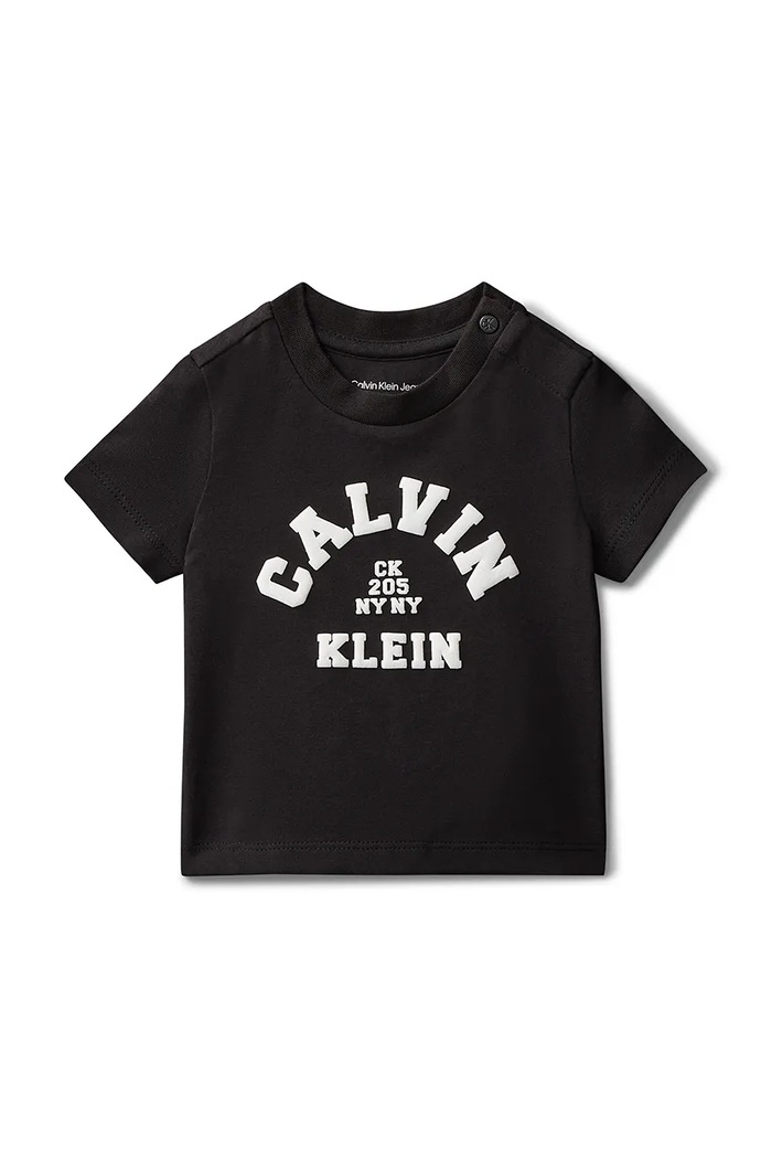 Dětské tričko Calvin Klein Jeans nášivka černá IN0IN00345.PPY2