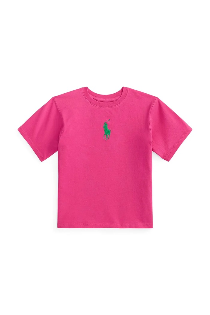 Polo Ralph Lauren t-shirt bawełniany dziecięcy 313A95934002 różowy SS26
