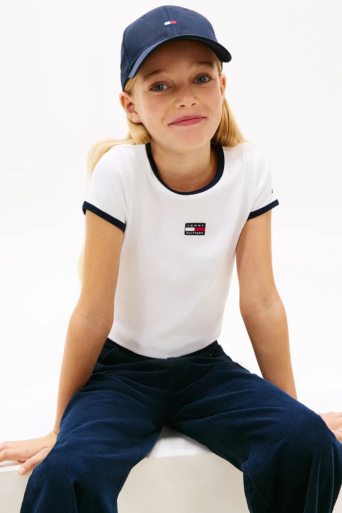 Detské tričko Tommy Hilfiger KG0KG09066.128.176.PPY2 biela
