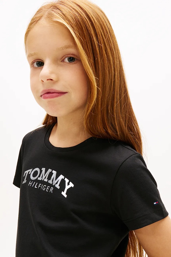 Κοριτσίστικα Παιδικό μπλουζάκι Tommy Hilfiger KG0KG08974.98.122.PPY2 μαύρο