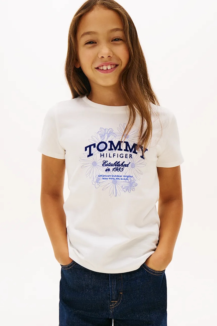 Detské bavlnené tričko Tommy Hilfiger bavlna biela KG0KG09257.128.176.PPY2