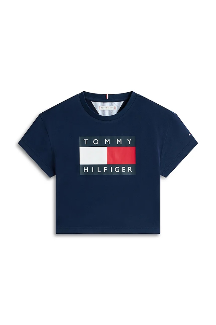 Detské tričko Tommy Hilfiger KG0KG09289.128.176.PPY2 tmavomodrá SS26