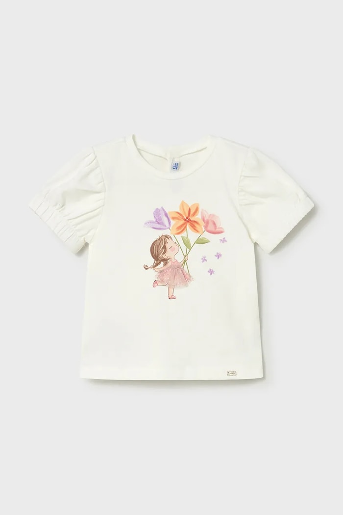 Mayoral tricou copii 1078.4B.Baby.PPY2 alb SS26