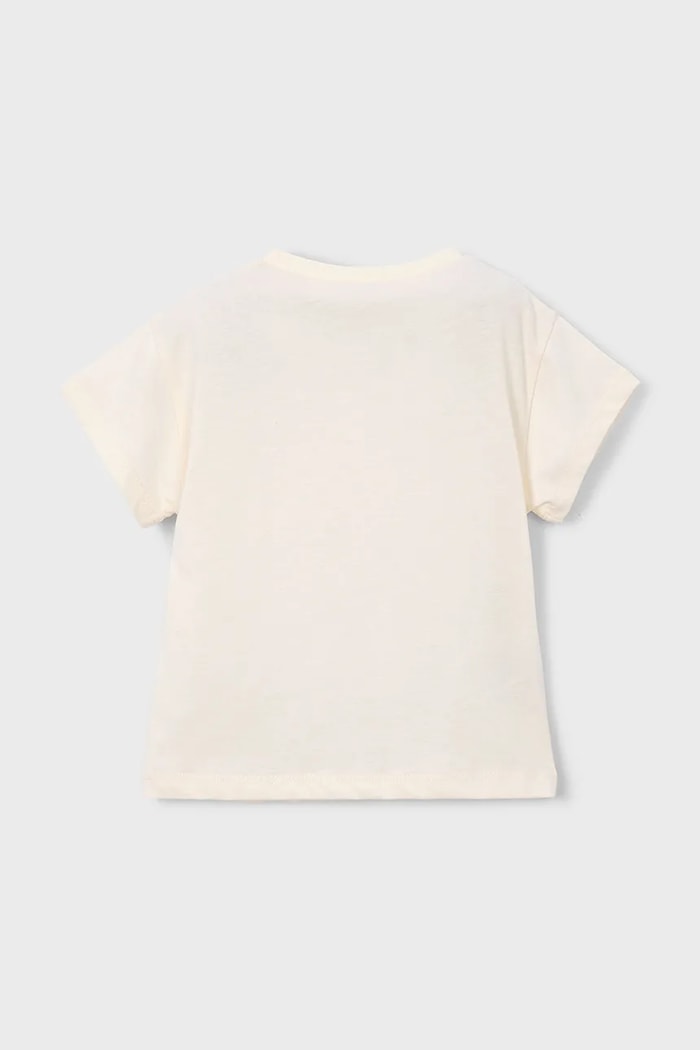 Detské bavlnené tričko Mayoral 3011.6H.Mini.PPY2 béžová SS26