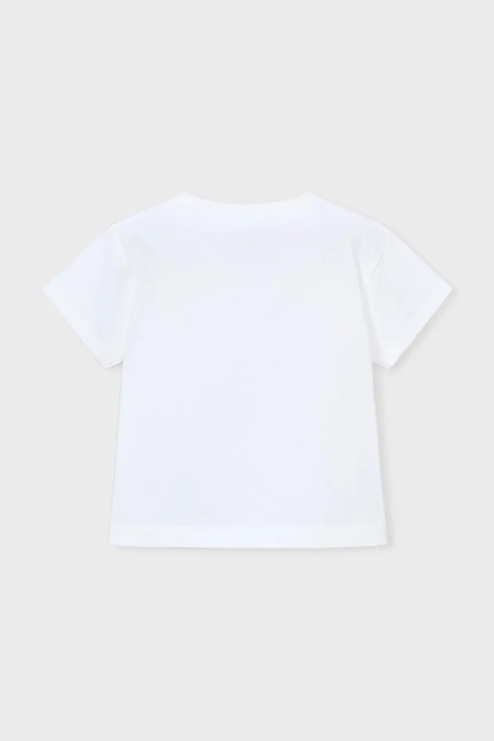 Fete Mayoral tricou de bumbac pentru copii 3013.6H.Mini.PPY2 alb