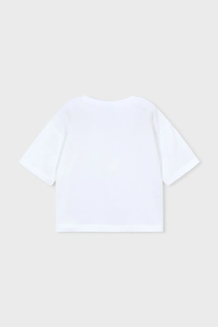 Fete Mayoral tricou de bumbac pentru copii 3016.6K.Mini.PPY2 alb