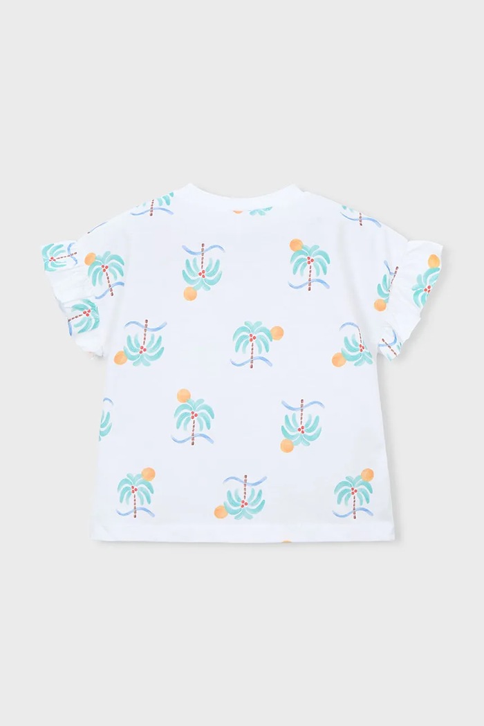 Fete Mayoral tricou de bumbac pentru copii 3018.6N.Mini.PPY2 alb