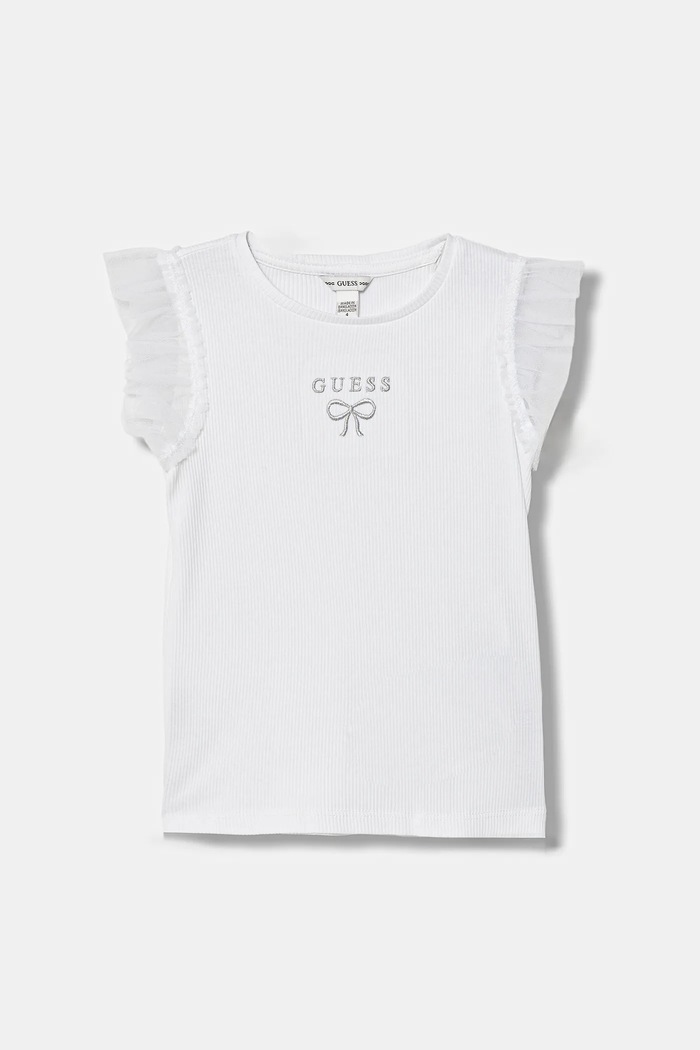 Guess tricou copii imprimeu alb K6RI12.KCU20.PPY2