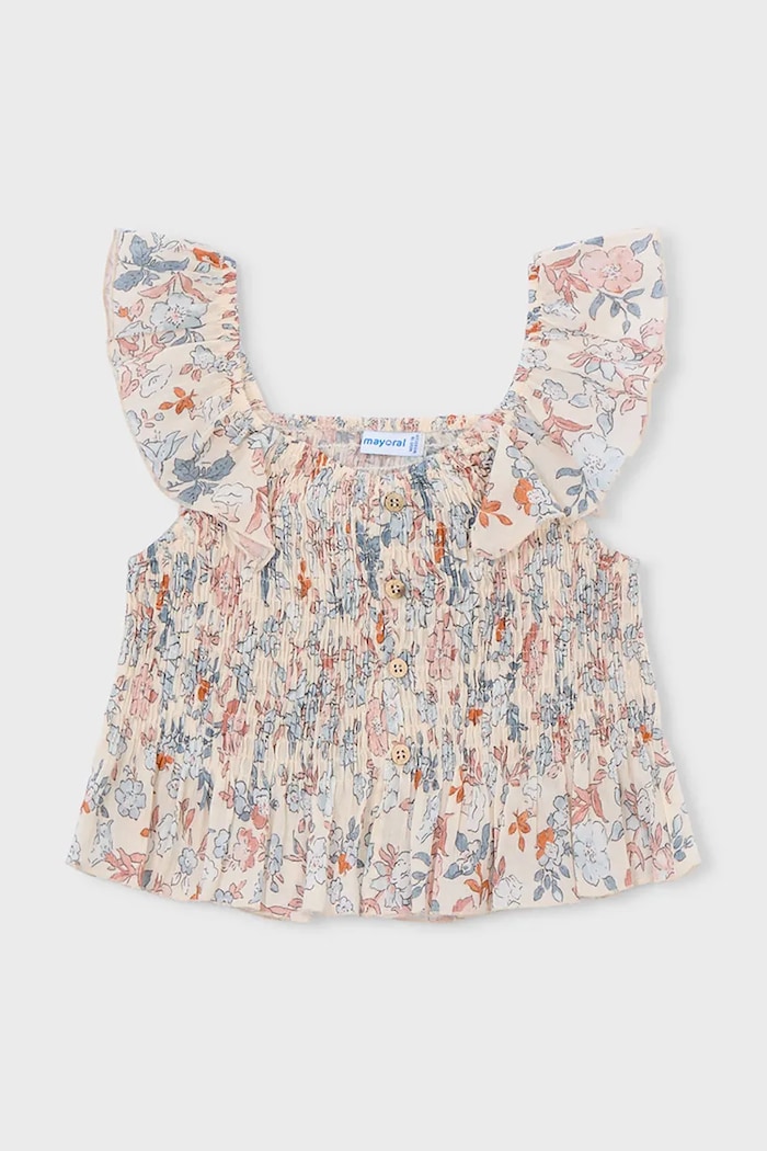 Mayoral top din bumbac pentru copii 3028.6H.Mini.PPY2 bej SS26