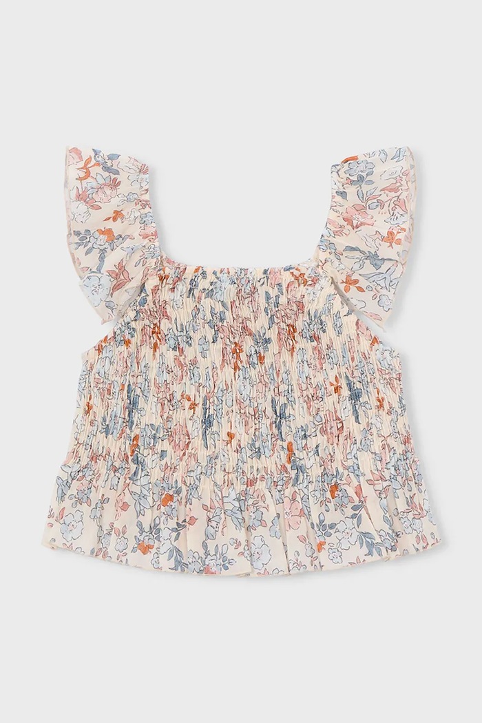 Fete Mayoral top din bumbac pentru copii 3028.6H.Mini.PPY2 bej