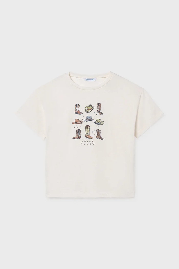 Mayoral t-shirt in cotone per bambini 6005.8C.Junior.PPY2 bianco SS26
